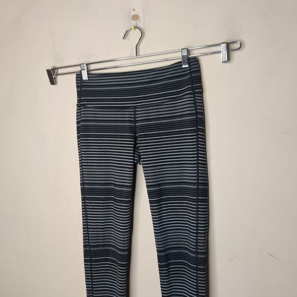 Athleta Chaturanga Tight Striped Black Grey - Picture 5 of 9